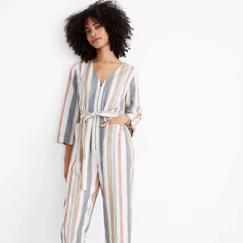 Madewell | Tie Waist Zip Front Jumpsuit